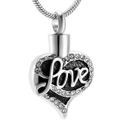 IJD9884 Heart Cremation Jewelry Eternal Love Grawerowanie kremacji ze stali nierdzewnej Biżuteria pogrzebowa Urna Ash Holder Peepsake320R