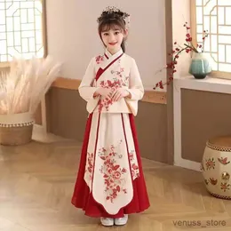 Mädchenkleider 3-10-12T Japanisches und koreanisches Kinder-Weihnachtskleid Mädchen-Kimono Chinesisches traditionelles Vintage-ethnisches antikes Tanzkostüm