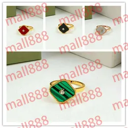 Moda diamante designer banda anel muitas cores trevo shell jóias 18k banhado anéis de casamento para mulheres festa aniversário engagemente302a