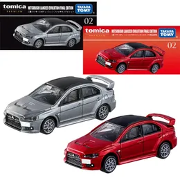 전기 RC 자동차 Tomy Tomica Premium 02 Lancer Evolution Final Edition Alloy Vehicle Diecast Metal Model Kids Toys Boys 231218