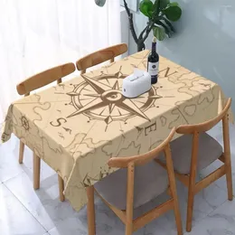 Pano de mesa retangular toalha de mesa caber 40 "44" borda elástica bússola náutica capas de marinheiro