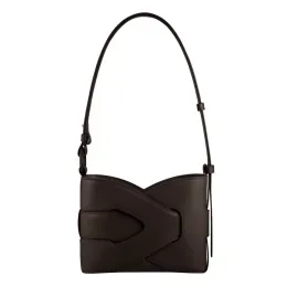 Sacos geométricos ocos nas axilas de couro de vaca Bolsa de designer de luxo Bolsa meia lua de couro estilo Numero Sacos crossbody Bolsa de bolinhos Bolsa feminina elegante e clássica