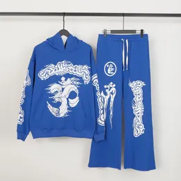 Hellstar Bluet Blue Black Tracksuit męskie bluzy do spodni