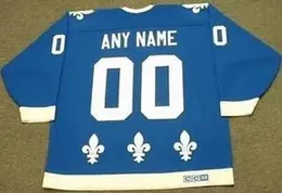 Quebec Nordiques Hockey Jerseys z lat 80. CCM Vintage „Dostosowanie” niestandardowe nazwy. Spersonalizowane koszulki bramki wycinane 76