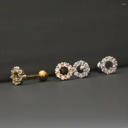 Ohrstecker, niedlich, klein, Mikro-Pavé-CZ-Kreis, Ohrpiercing, Knorpel-Manschettenclip, einfacher Edelstahl-Stab-Ohrring-Schmuck