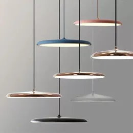 Itlian design led luz pingente ufo placa redonda luminária design lâmpada de suspensão para jantar cozinha ilha mesa estudo hanging292z