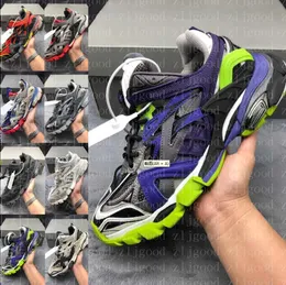 20ss Track 2 Tênis Designer de Luxo Casual Triplo Homens Sapatos Femininos Tênis Com Cadarço Jogging S Caminhadas Chaussures Abkdh