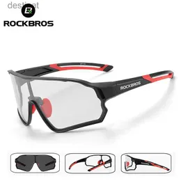 Sunglasses ROCKBROS Photochromic Bike Glasses Bicycle UV400 Sports Sunglasses for Men Women Anti Glare Lightweight Hiking Cycling GlassesL231219