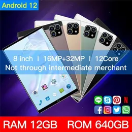 PC 2021 8 بوصة عشرة CORE 8GB+128GB ARGE Android 9.0 WiFi Tablet Sim Dual Camera Bluetooth 4G هدايا الهاتف اللوحي مع واقي C