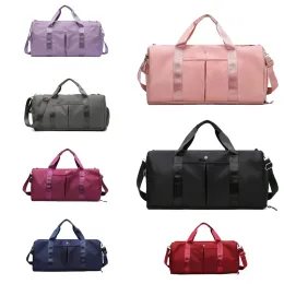 Lulu Everywhere Nylon Outdoor Travel Designer Duffle Bag Lululemens Lomens Mens Luggage Luxury Duffel Bag lu Handbag Crossbody Clutch Clutch Shourdell Gym Bags