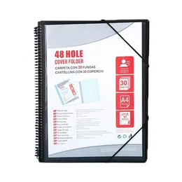 제출 용품 48 홀 30 페이지 코일 바인딩 재료 소책자 파일 폴더 A4 컬러 PP Multipage Student Storage Paper Products 231219