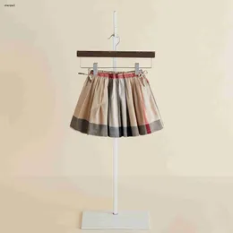 Luxury girl Skirt summer designer Kids Pleated skirt Size 100-140 Cross stripe design Baby Princess Dresses Dec05