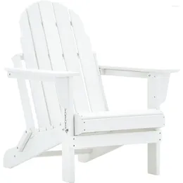 Camp Furniture Restcozi Adirondack krzesła HDPE na każdą pogodę krzesełka ogniska (składany biały)