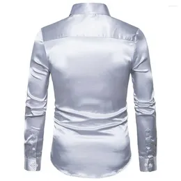 Camicie casual da uomo Design dinamico da uomo Elegante leggero a maniche lunghe traspirante Disegni minimalisti in luminoso per l'autunno