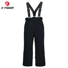 Pantaloni da sci X-TIGER Pantaloni con bretelle da sci Ragazzi e ragazze Inverno -30 Temperatura Abbigliamento sportivo Bambini Tempesta di neve Impermeabile Mantieni caldi Pantaloni da sci 231218