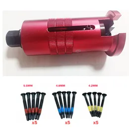 Haoshi House Schlüssel-Zylinder-Schloss-Abzieher, rote Farbe, mit Schraubensicherungsbacken-Abzieher-Set, Kurbel gebrochenes Entfernungsschlüssel-Werkzeug