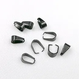 20pcs Los in massenerhaften schwarz geplattten Edelstahl Anhänger Haken Prise Bail Clip Clasp -Zubehör Diy Schmuck Befunde markieren 5*10mm