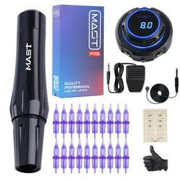 الجذب الجذب المغناطيسي Macher PMU Makeup Mackup Tattoo Machine Kit مع OLED Display Power Supply Pro Tearles Set 2106