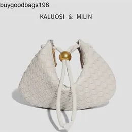 BottegaaVeneta gira el bolso Xiaojinqiu tejido Dumpling Bun verano nueva tendencia de moda hombro diseño pequeño Casual versátil axila frj