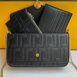3 piece shoulder satchel bag with box Luxury Designer bag Wholesale triple Genuine Leather Fashion gold chain Mens pochette CrossBody handbag Women's purses tote bag