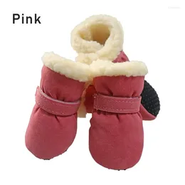 Sapatos de vestuário para cães Botas de neve inverno antiderrapante à prova d'água filhote de cachorro pequeno animal de estimação meias cães cores doces pcs / conjunto botas 4 chihuahua