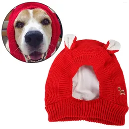 Köpek giyim için normal örgü şapka kış 3050 ile oldukça soğuk ve kg) (büyük kulaklar köpek yavrusu ilk Noel kıyafeti hakkında