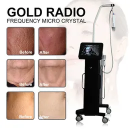 Professionelles, risikofreies Gold Fractional RF Microneedling-Hautelastizitätsverbesserungs-Faltenzerstreuungs-Anti-Aging-Kristall-RF-Gerät