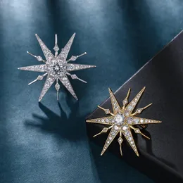 Spille Spille WEIMANJINGDIAN Arrivo di marca di alta qualità CZ Cubic Zirconia Starburst Spilla per le donne Abbigliamento per ragazze Decorazione gioielli 231219