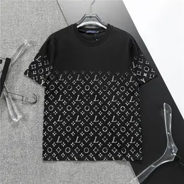 T-shirt da uomo nuova del designer Moda casual 100% cotone antirughe Slim Fit Lettera modello floreale Coppia camicia in bianco e nero taglia asiatica M-3XL