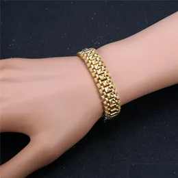 Tennis Chunky Mens Bracelets Bracelets Mężczyzna Hurtowa Bijoux 14K żółte złoto bransoletka dla mężczyzn biżuteria pseira mascina upuść zależność dh9iy