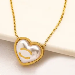 Designer de luxo colar pérola coração pingente gargantilha marca carta pingentes banhado a ouro colares de aço inoxidável para mulheres casamento moda jóias