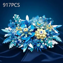 Model Building Kits 917PCS Fantasy Eternal Flower Building Blocks Plant Flower Assembly Brick Creative Desktop Decoration Romantic Gift Children ToyL231216