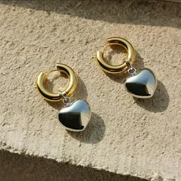 Boho Personality Heart Dangle Drop Hoop Earrings Brand Eardrop Accessories for Women Luxury Designer High Quality Party Weddin318y