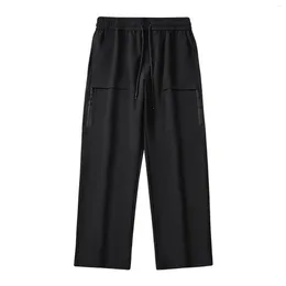 Pantalon Cargo décontracté pour hommes, couleur unie, confortable, jambe droite, poche décontractée, vêtements larges