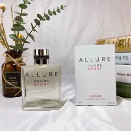 Profumo per uomo Colonia ALLURE HOMME SPORT 100 ML Naturale maschile Lunga durata Piacevole Fragranza di frutta Profumo affascinante per regalo 3,4 fl.oz All'ingrosso