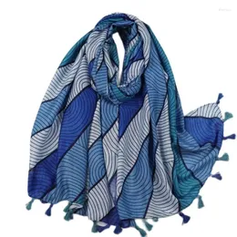 Scarves Winter Thick Viscose Women Aztec Widly Striped Line Fringe Shawls And Wraps Pashmina Stole Bufanda Muslim Sjaal 180 90Cm