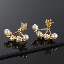 Mulheres designer de luxo brinco flor marca letras anel de orelha elegante clássico feminino presente brinco festa de casamento jewerlry senhoras orelha studs