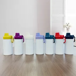 12 oz süblimasyon Tumbler Çocuklar için Düz Çocuklar Kupası 350ml Boş Beyaz Paslanmaz Çelik Taşınabilir Spor Su Şişesi Flask XJY03
