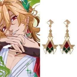 Jogo de lustres de candelabro Genshin Impacto Sumeru Kaveh Earrings Earrings Brincos de craque para mulheres Anime Cosplay Props Acessórios de jóias GiftSl231219