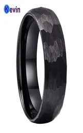 Wedding Rings Black Hammer Ring Tungsten Band For Men Women MultiFaceted Hammered Brushed Finish 6MM 8MM Comfort Fit7068633