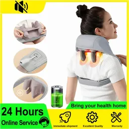 Massaging Neck Pillowws Wireless Health Gifts Neck Massager Kneading Cervical Spine Massage Shawl Trapezius Muscle Home Compress Rechargeable 231218