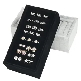 Sieradendozen Fluwelen Sieraden Oorbellen Ring Display Lade Box Houder Organizer Case Voor Teller 231218