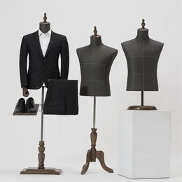 2 estilo masculino manequim corpo meio comprimento modelo terno calças calças rack exibição loja de roupas madeira dase altura ajustável um pie266p