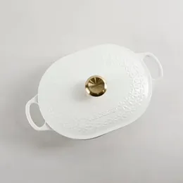 Miski Emalii Żelazny garnek 31 cm owalny zupa