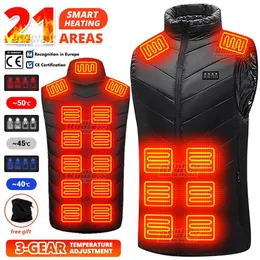 Men's Vests 21Areas Self Heating Vest Four Switch Control Men Jacket USB Electric Heated Clothing Women Thermal Warm Winter Man 231218