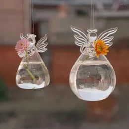 Vasen Fenster 2pcs Guardian Angel Glass Stecklinge grünes Hydroponic Container Hanging Vase Blumenhalter Herzstück für Zuhause