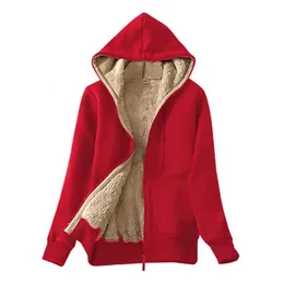 Mulheres Hoodies Moletons Mulheres Com Capuz Casaco De Lã Quente Bolsos Zipper Cardigan Cordão Jaqueta Outono Inverno Engrossado Pelúcia Outwear 231218