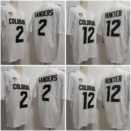 Personalizado College Colorado Buffaloes Camisas de futebol Shedeur Sanders Travis Hunter Camisas masculinas brancas costuradas
