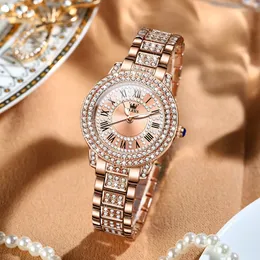 여성 시계 시계 베스트셀러 제품 럭셔리 시계 럭셔리 브랜드 Olevs 시계 브레이슬릿 세트 다이아몬드 스틸 밴드 운동 시계 다이아몬드 시계와 상자 9943