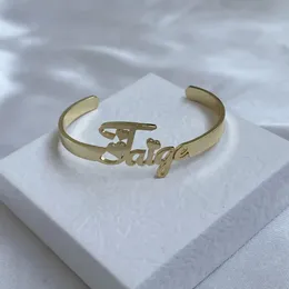 Bangle DUOYING Custom Name Bangles Personalized Design Your Name Bracelets Stainless Steel Gold For Kids Jewelry Gift 231218